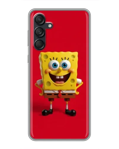 Чехол для Samsung Galaxy M55 5G с картинкой «Спанч Боб на красном»