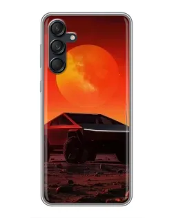 Чехол для Samsung Galaxy M55 5G с картинкой «Cybertruck на Марсе»