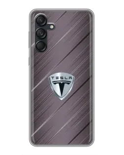 Чехол для Samsung Galaxy M55 5G с картинкой «Металлическая текстура Tesla»