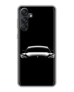 Чехол для Samsung Galaxy M55 5G с картинкой «Фары Tesla Night»