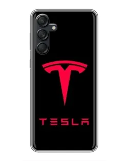 Чехол для Samsung Galaxy M55 5G с картинкой «Tesla Red Logo»