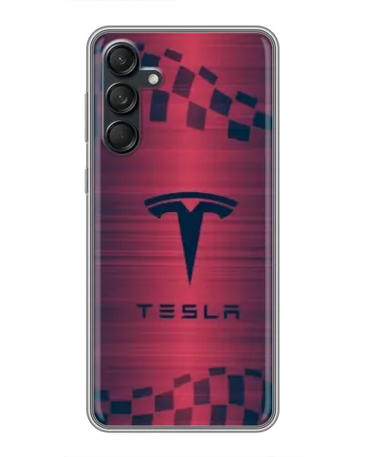 Чехол для Samsung Galaxy M55 5G с картинкой «Тесла красный карбон» Чехол для Samsung Galaxy M55 5G с картинкой «Тесла красный карбон»