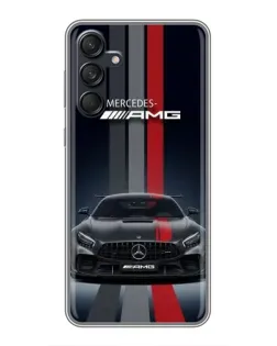 Чохол для Samsung Galaxy M55 5G з картинкою «Mercedes — білий карбон»