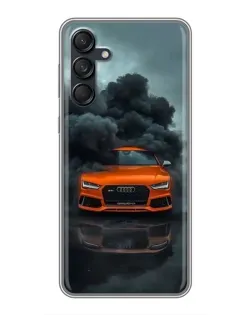 Чехол для Samsung Galaxy M55 5G с картинкой «Audi в облаках дыма»