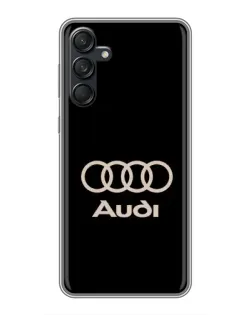 Чехол для Samsung Galaxy M55 5G с картинкой «Audi — золотой логотип»
