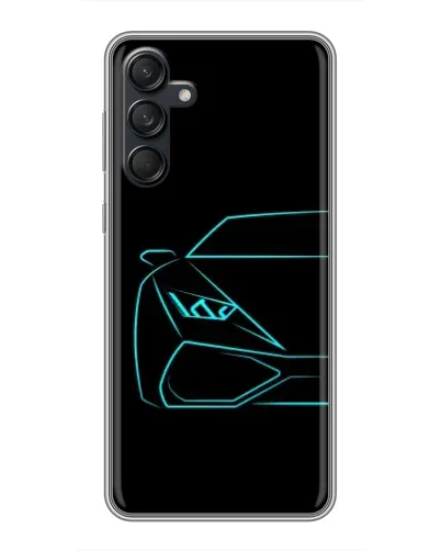 Чехол для Samsung Galaxy M55 5G с картинкой «Голубой силуэт Lamborghini»
