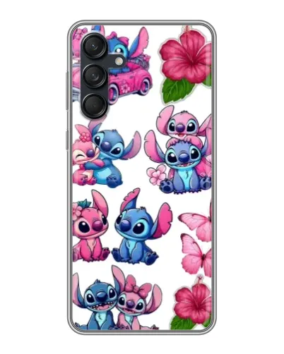 Чехол для Samsung Galaxy M55 5G с картинкой «Стикеры Stitch и Angel»