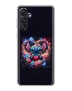 Чехол для Samsung Galaxy M55 5G с картинкой «Stitch в цветах» Чехол для Samsung Galaxy M55 5G с картинкой «Stitch в цветах»