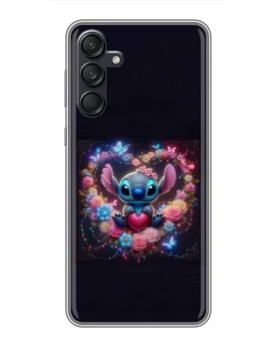 Чехол для Samsung Galaxy M55 5G с картинкой «Stitch в цветах»
