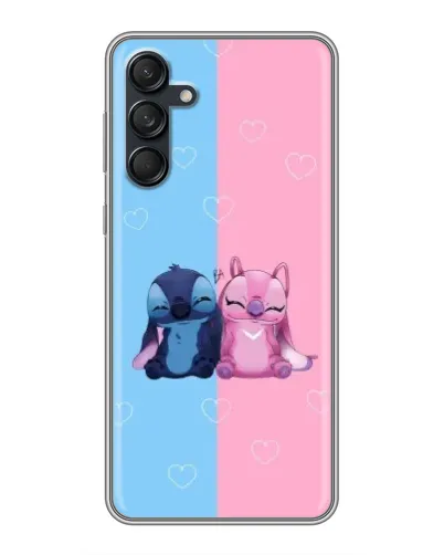 Чехол для Samsung Galaxy M55 5G с картинкой «Stitch и Angel Love»