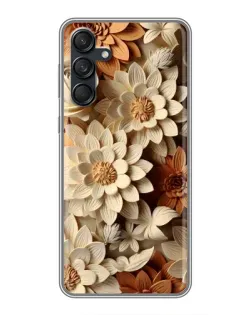 Чехол для Samsung Galaxy M55 5G с картинкой «Бежевый флористический декор»