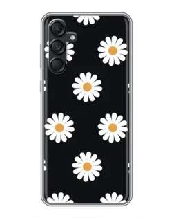 Чехол для Samsung Galaxy M55 5G с картинкой «Ромашки на черном»