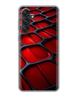 Чехол для Samsung Galaxy M55 5G с картинкой «Красная глянцевая сетка»