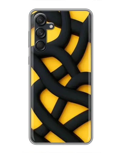 Чехол для Samsung Galaxy M55 5G с картинкой «Черное желтое переплетение» Чехол для Samsung Galaxy M55 5G с картинкой «Черное желтое переплетение»