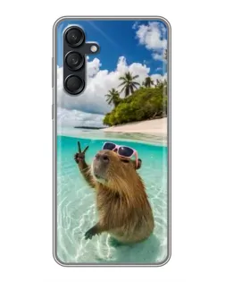 Чехол для Samsung Galaxy M55 5G с картинкой «Капибара на море» Чехол для Samsung Galaxy M55 5G с картинкой «Капибара на море»