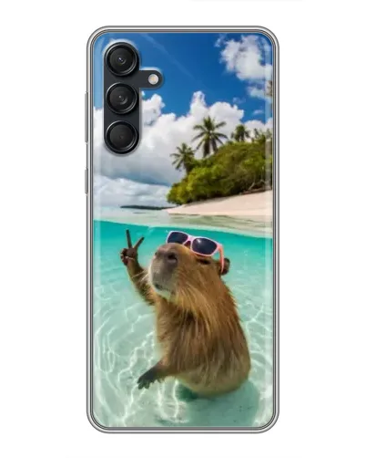 Чехол для Samsung Galaxy M55 5G с картинкой «Капибара на море» Чехол для Samsung Galaxy M55 5G с картинкой «Капибара на море»