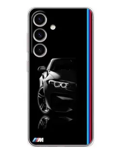 Чехол для Samsung Galaxy M56 с картинкой «Силуэт BMW в темноте»