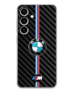 Чехол для Samsung Galaxy M56 с картинкой «Эмблема BMW и карбон»