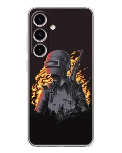 Чехол для Samsung Galaxy M56 с картинкой «PUBG — огненный силуэт»
