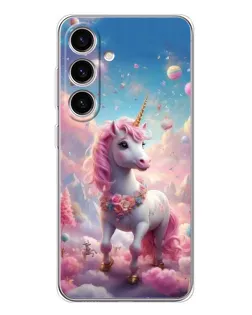 Чехол для Samsung Galaxy M56 с картинкой «Единорог среди облаков»