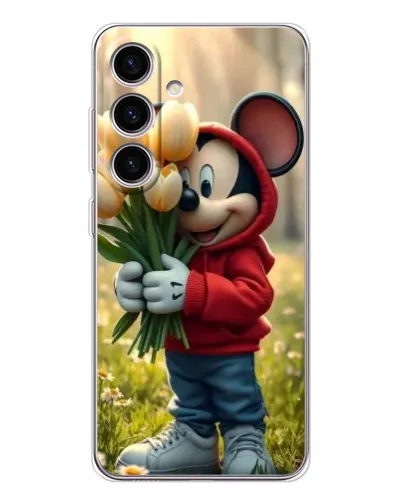 Чехол для Samsung Galaxy M56 с картинкой «Микки с тюльпанами» Чехол для Samsung Galaxy M56 с картинкой «Микки с тюльпанами»