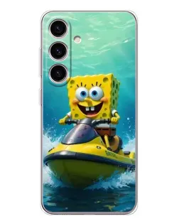 Чохол для Samsung Galaxy M56 з картинкою «Спанч Боб на гідроциклі»