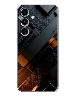 Чехол для Samsung Galaxy M56 с картинкой «Черные геометрические блоки»