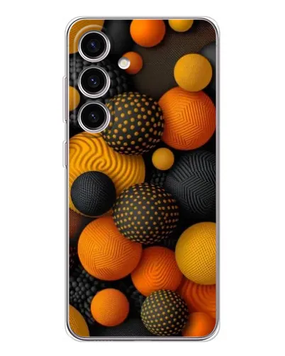 Чехол для Samsung Galaxy M56 с картинкой «Объемные оранжевые сферы»