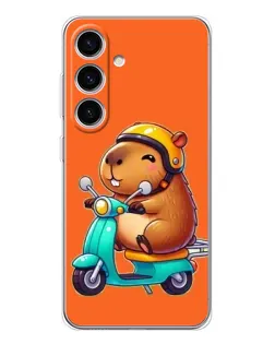 Чехол для Samsung Galaxy M56 с картинкой «Капибара на скутере»