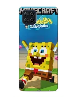 Чохол для Samsung Galaxy M62 з картинкою «Губка Боб Minecraft»