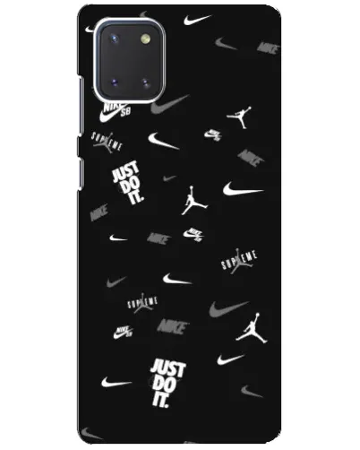 Чехол для Samsung Galaxy Note 10 Lite с картинкой «Nike Black Pattern»