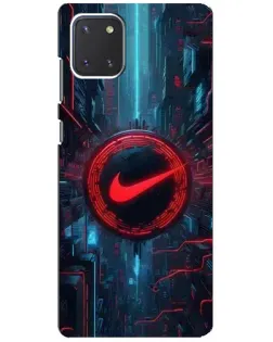 Чехол для Samsung Galaxy Note 10 Lite с картинкой «Техногенный стиль Nike»