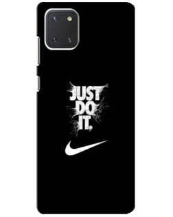 Чехол для Samsung Galaxy Note 10 Lite с картинкой «Текстовый принт Nike»