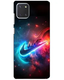 Чехол для Samsung Galaxy Note 10 Lite с картинкой «Огненный логотип Nike»