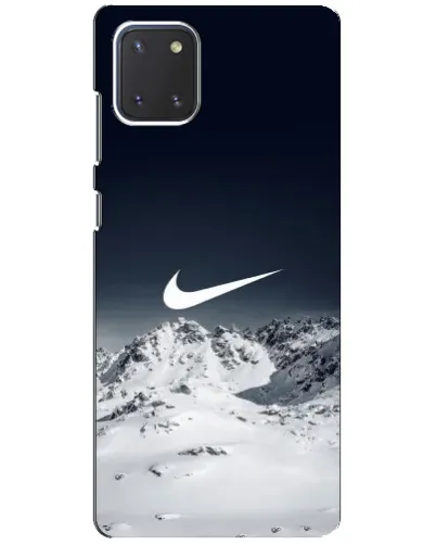 Чехол для Samsung Galaxy Note 10 Lite с картинкой «Nike — зимние горы» Чехол для Samsung Galaxy Note 10 Lite с картинкой «Nike — зимние горы»