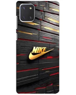 Чехол для Samsung Galaxy Note 10 Lite с картинкой «Золотой Nike на металле»