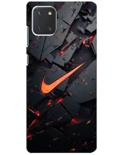 Чехол для Samsung Galaxy Note 10 Lite с картинкой «Nike — эффект разломов»