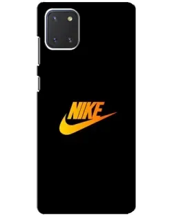 Чехол для Samsung Galaxy Note 10 Lite с картинкой «Золотой логотип Nike»