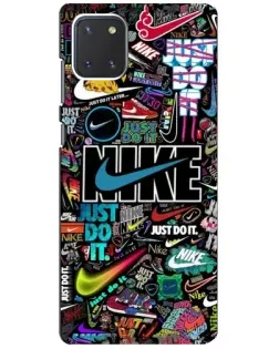 Чехол для Samsung Galaxy Note 10 Lite с картинкой «Яркий коллаж Nike»