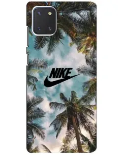 Чехол для Samsung Galaxy Note 10 Lite с картинкой «Тропический принт Nike»