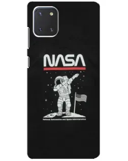 Чехол для Samsung Galaxy Note 10 Lite с картинкой «NASA — шагаем по Луне»