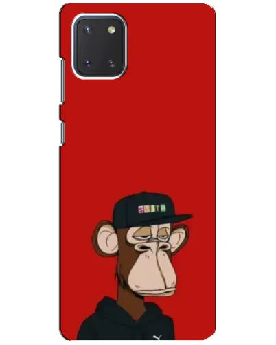 Чехол для Samsung Galaxy Note 10 Lite с картинкой «Bored Ape — красный фон» Чехол для Samsung Galaxy Note 10 Lite с картинкой «Bored Ape — красный фон»