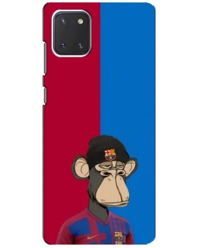 Чехол для Samsung Galaxy Note 10 Lite с картинкой «Bored Ape — фанат Барсы» Чехол для Samsung Galaxy Note 10 Lite с картинкой «Bored Ape — фанат Барсы»