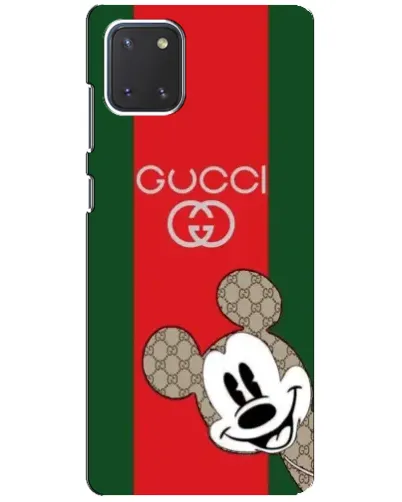 Чехол для Samsung Galaxy Note 10 Lite с картинкой «Gucci — полосы и Микки»