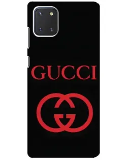 Чехол для Samsung Galaxy Note 10 Lite с картинкой «Gucci — красный логотип»