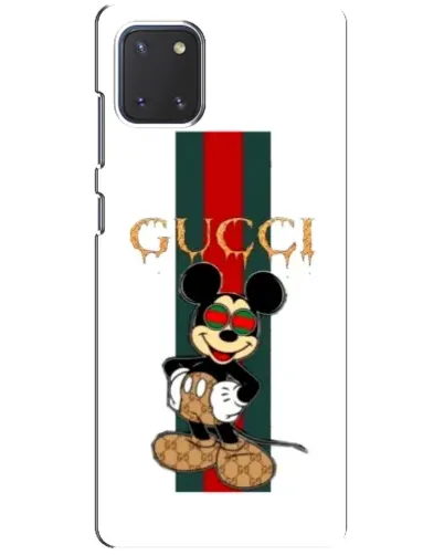 Чехол для Samsung Galaxy Note 10 Lite с картинкой «Микки Маус Gucci — полосы»