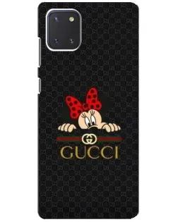 Чехол для Samsung Galaxy Note 10 Lite с картинкой «Минни Маус Gucci — черный»