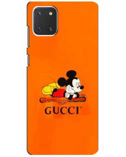 Чехол для Samsung Galaxy Note 10 Lite с картинкой «Микки Маус Gucci — оранж»
