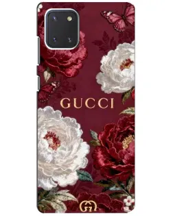 Чехол для Samsung Galaxy Note 10 Lite с картинкой «Gucci — бордовые розы»