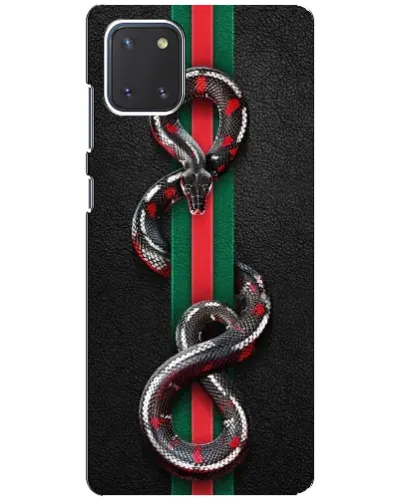 Чехол для Samsung Galaxy Note 10 Lite с картинкой «Gucci — змея на полосе» Чехол для Samsung Galaxy Note 10 Lite с картинкой «Gucci — змея на полосе»